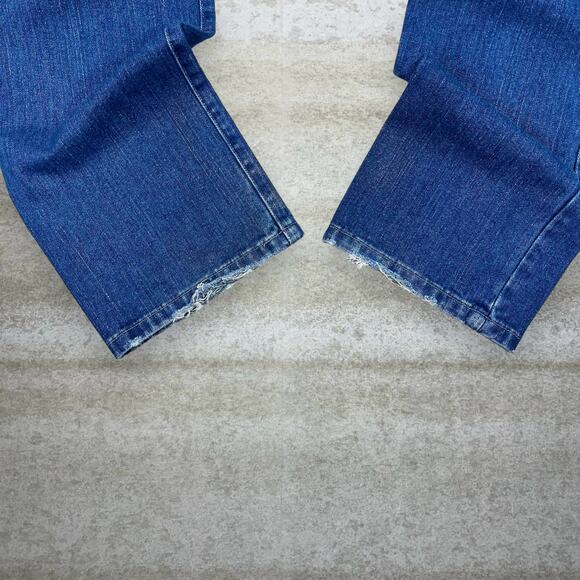 Vintage Y2K Tommy Hilfiger Jeans 34x32 Boyfriend Fit Medium Wash Denim Tan Logo - Picture 5 of 5